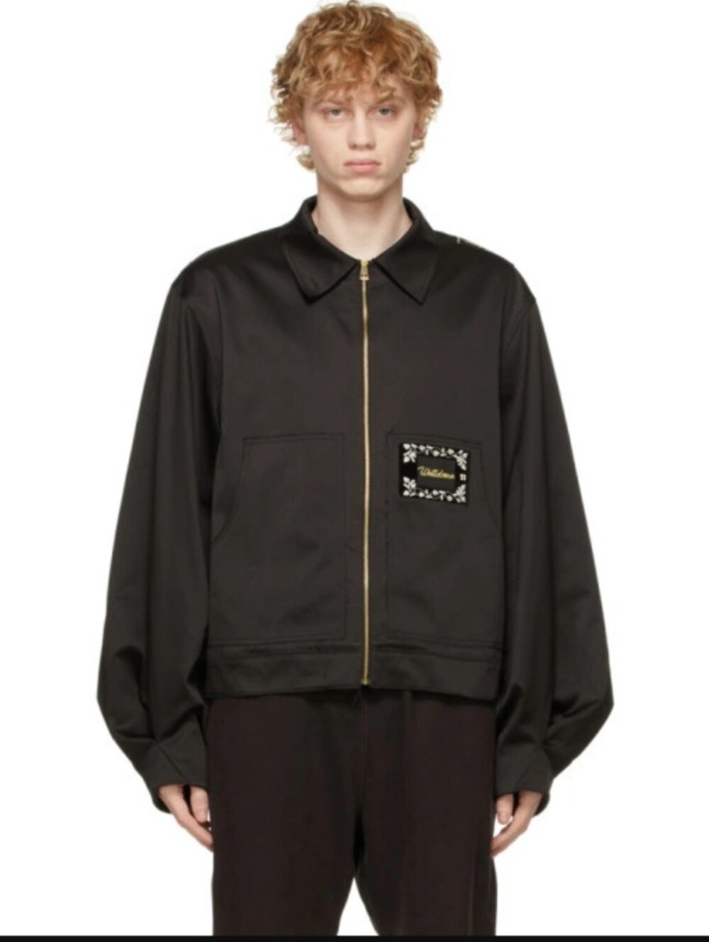 We11done Black Heavy Satin Work Jacket